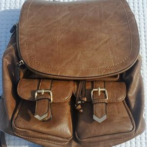 Faux leather tan bag